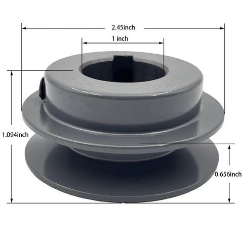 AK24-1 Cast Iron V Belt Pulley for 1 Inch Shafts, 2.45 Inch Outside Diameter, One Groove, 1 Inch Bore with Standard Keyseat, Fits A Series 3L and 4L V Belts, Balanced Machined Sheave for Smooth, Durable Drive