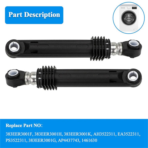 OEM Washer Shock Absorber Kit 383EER3001G Replacement For LG Washers Drop In Damper Assembly With 383EER3001J 383EER3001V 383EER3001S 383EER3001A 4901ER2003A For Quiet Smooth Performance, black washer shock absorber pair