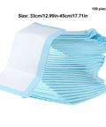 Heavy Duty 5 Layer Pee Pads For Adults And Kids 13X18 Extra Premium Plush Quilted Changing Underpads stacked, blue edges.