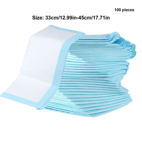 Heavy Duty 5 Layer Pee Pads For Adults And Kids 13X18 Extra Premium Plush Quilted Changing Underpads stacked, blue edges.