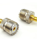 2 Pack SMA Female To PL259 SO239 Coax Adapter For CB Radio And Ham Antennas, Brass Nickel Plated UHF Connector