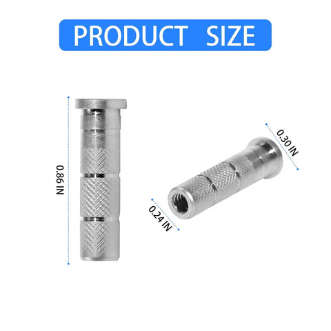 Dimensions of 24 Pack Aluminum Arrow Inserts For Carbon Shafts.244 Inch / 6.20mm, detailed view