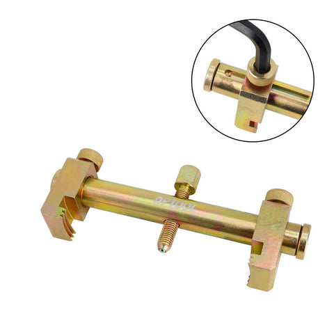 Universal Ribbed Drive Belt Pulley Puller And Crankshaft Pulley Removal Tool for Stubborn Seized Pulleys, gold finish, close-up view.