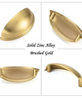 Brushed Gold Cabinet Pulls 3 Inch Hole Centers Bin Cup Handles Pack Of 10 Zinc Alloy Rust Resistant For Cabinets Doors