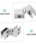 DOITOOL 4pc glass door hinges, chrome finish for cabinets and bookcases
