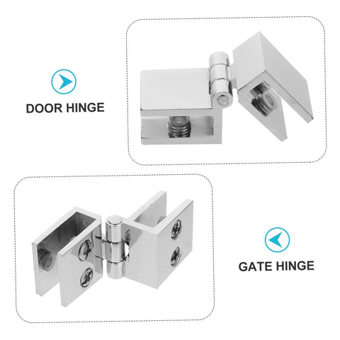 DOITOOL 4pc glass door hinges, chrome finish for cabinets and bookcases