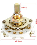 2 Pole 4 Position Rotary Switch With Knob For Band Channel Selection, 10 Pins, 6mm Shaft, durable metal body