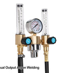 Argon And CO2 MIG TIG Flow Meter Regulator Gauge 0 To 60 SCFH And 0 To 4500 PSI With CGA580 Inlet Connection For Welding Gas Bottles