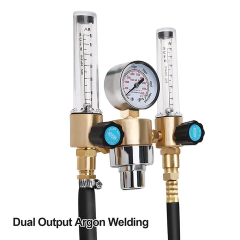 Argon And CO2 MIG TIG Flow Meter Regulator Gauge 0 To 60 SCFH And 0 To 4500 PSI With CGA580 Inlet Connection For Welding Gas Bottles