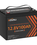 Black 12V 100Ah LiFePO4 Deep Cycle Battery With Built In 100A BMS For RVs, Trolling Motors, Camping, Marine Power, Solar Or Home Energy