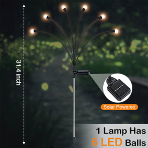 Stunning 8 Pack Outdoor Solar Swaying Lights That Dance Like Fireflies In The Breeze Waterproof Garden Lights With Flexible Copper Wires