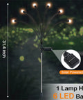 10 Pack Solar Garden Lights Outdoor Upgraded Swaying Waterproof Lights with 6 LED balls, 31.4 inch height, solar-powered