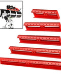 Red 260mm Aluminum Dovetail Finder Base Extension Rail For Telescope Rig, Adjustable Slot Guide Mount, precise alignment shown