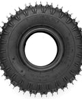 2 Pack 4.10-4 410-4 4.10/3.50-4 inner tube for lawn mowers, wheelbarrows, hand trucks, and more, black rubber, top view