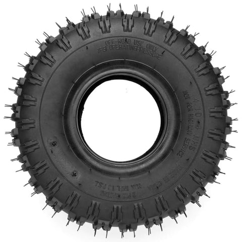 2 Pack 4.10-4 410-4 4.10/3.50-4 inner tube for lawn mowers, wheelbarrows, hand trucks, and more, black rubber, top view