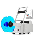 Mt 50 Semi Automatic Bottle Labeling Machine With Electrical Adhesive Printer for Round PET plastic glass bottles, featuring adjustable size rolls.