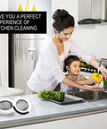 Family using Heavy-Duty Kitchen Sink Strainer Set, 2 Dope Stainless Steel Mesh Drain Screens With Wide Rim in a modern kitchen