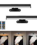 Two Pack Battery Powered Picture Light LED Wall Light For Paintings With Remote Dimmable Frame Light Wireless Magnetic Timer