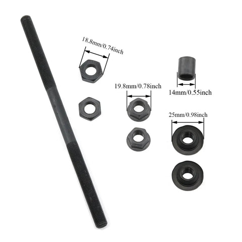 Lightweight 190mm Bicycle Rear Hub Axle Kit For Multiple Speed Systems 3 8 Inch 26 TPI Conical Lock Nut Washer Assembly