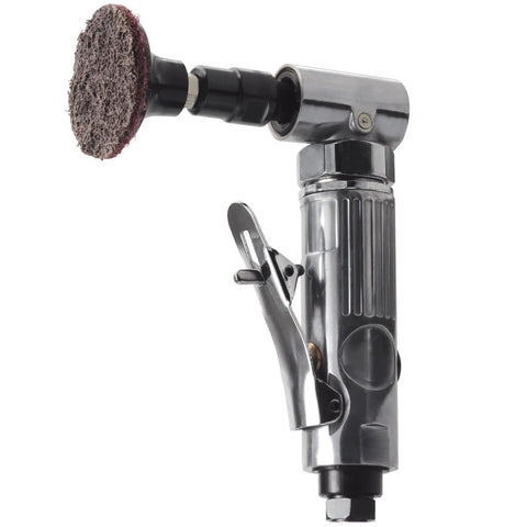 One Quarter Inch Air Die Grinder Kit With Twenty Sanding Discs Right Angle Design Ergonomic Grip Polished Body Pneumatic Grinder