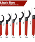 6 Piece Coilover Wrench Set C Shape Shock Spanner Wrenches Hook Tools Steel For Suspension System And Shock Adjustments.