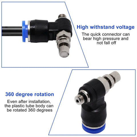 Compact Quick Connect Air Hose Fittings Set 5 Pack 6mm Tube To M5 Male Thread Push In Connectors with high pressure durability.