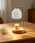 White Iron Candle Warmer Lamp Cover With Detachable Design And 10mm Hole Diameter For Bedside Tables And Small Apartments Space Saving Modern Minimalist Farmhouse Lampshade Spare Part, white metal shade on gold candle warmer stand