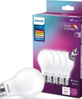 Five Shade White Dial LED A19 Bulbs Dimmable 40W Equivalent Four Pack Multi CCT 3000K 3500K 4000K 4500K 5000K 450 Lumens