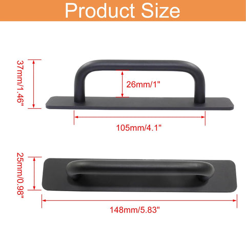 Two Pack Self Stick Adhesive Cabinet Door Handles For Kitchen Cabinets Dressers Closets And Sliding Doors Black 148mm Small Size