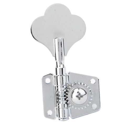 Silver Steel Bass Tuner Knobs For Electric Bass Vintage Open Design Bronze Gear Core Chrome Plated Fine Tuning Tool With Round Cover