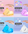 Kids Night Light Puppy Lamp With Remote And 16 Color Modes, showing different color and brightness settings.