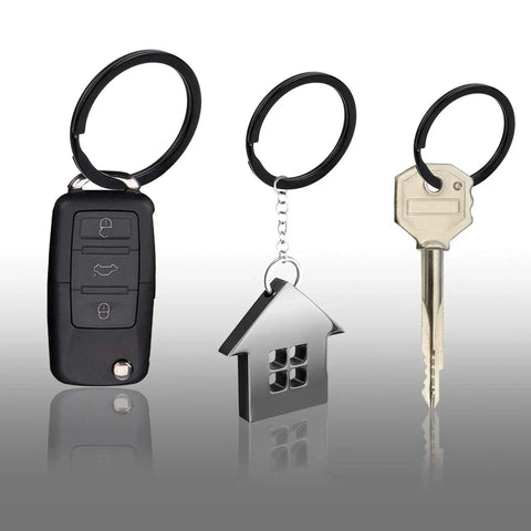 Locking Carabiner Keychain Clips Set Of 3 With 9 Assorted Size D Ring Key Rings attaching car keys, house-shaped tag, door key