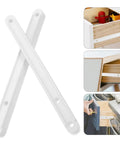 Two Pack 180mm Side Mount Drawer Slides White Cabinet Glides With Rail Guide for Dresser and Furniture Replacement Set shown installed