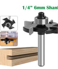 Get 1PC 4-Flute T-Slot Router Bit With Precision Wood Slotting And Jointing Cutter For Cabinetry Projects That Get The Job Done Right, 1/4 inch, 6mm shank.