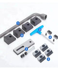 Boss Level CNC Milling Vise Delivering Insane 10000 Kilogram Clamping Power And Wide 200 Millimeter Jaws—tool components including blocks and handles.