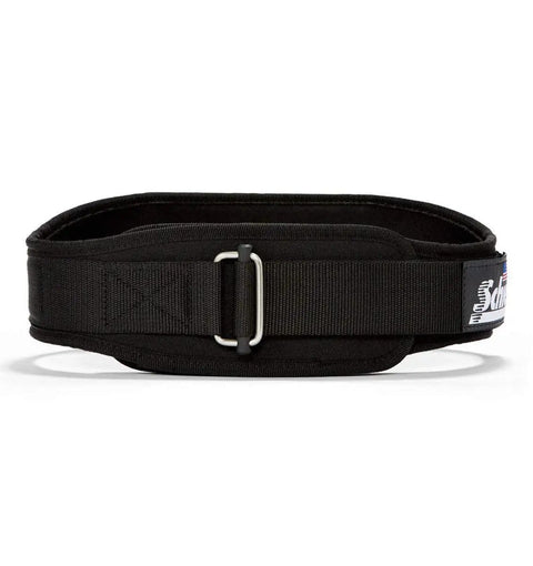 Premium Adjustable Velcro Weightlifting Belt Built Tough For Heavy Deadlifts And Squats Delivers Solid Lumbar Support For Serious Gym Grinders Crushing Their Daily Grind X Large Black side view.