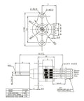 Technical diagram of Dope Pro Grade 10mm Precision Stepper Motor Starter Kit For DC 5V And 6V Systems with dimensions and specifications
