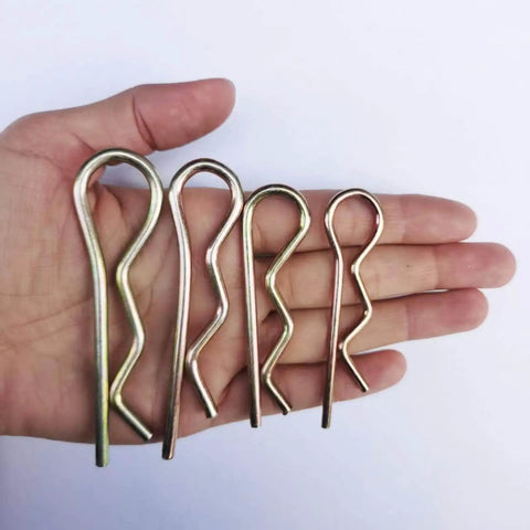15 Piece Heavy Duty Hitch Pins Set R Clips Cotter on hand, various sizes, zinc plated, M3x60mm, for trailer, tractors, mowers, carts