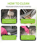 Steps showing how to use the All In One Washing Machine And Dryer Vent Cleaning Kit With Long Handle Brushes For Grout Crevices.