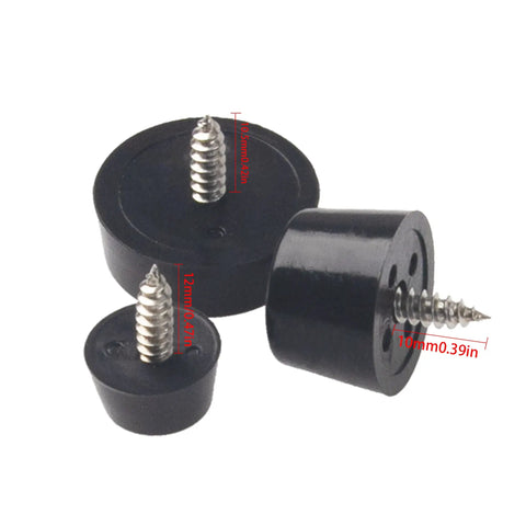 72Pcs Rubber Feet Set With Stainless Washer Screws Anti Slip Bumpers 3 Size Assortment in black with dimensions