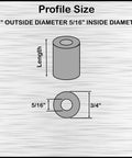 Diagram of Aluminum Spacer 3/4 Inch Outer Diameter 5/16 Inch Inner Diameter Round Unthreaded Standoff Bushing Plain Finish