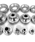 7 Piece Dimple Die Set For Auto Body Panels Includes 1/2 Inch, 3/4 Inch, 1 Inch, 1 1/4 Inch, 1 1/2 Inch, 1 3/4 Inch And 2 Inch Dies CNC Machined From SAE 8620 Steel With Rockwell 80 Case Hardened, Pro Grade Dimpling Kit For Panels