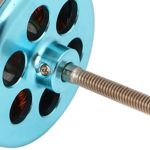 Close-up of High Pull RC Motor With Aluminum Alloy Housing And Copper Coil, 820G Thrust At 11.1V 13A, Lightweight 82G
