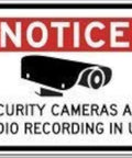 Heads Up Aluminum Security Camera And Audio Recording Sign Durable Metal Wall Plaque For Home Base Or Business Shop Sharp Surveillance Decal keeps folks aware, features camera image, 12x8 inch size.