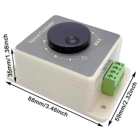 High Power PWM DC Motor Speed Controller 10V-60V Range With 12V 24V 36V 48V Compatibility, 20A HHO Driver Module, angular view