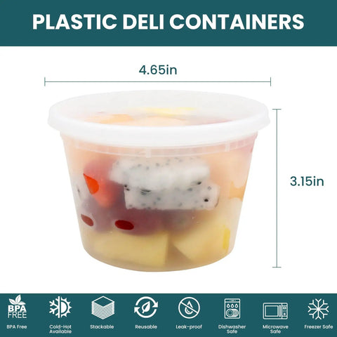 Straight Up Solid 16 Oz Deli Containers With Lids 48 Sets Bpa Free Leakproof Soup Bowls Microwavable Freezer Safe And Dishwasher Ready For No Sweat Meal Prep Anytime You Want Some Good Eats