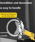 Heavy Hitter 5000W Electric Circular Saw Wall Chaser With 29 Cm Cutting Depth Brushless Motor And Water Fed Dust Control close-up view of ring cutting blade.