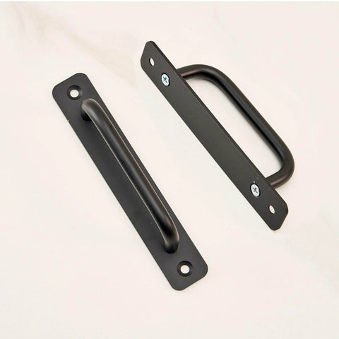 Matte Black Alloy Sliding Barn Door Handle, Heavy Duty Pull With Screws, Easy To Install For Interior And Exterior Barn Doors