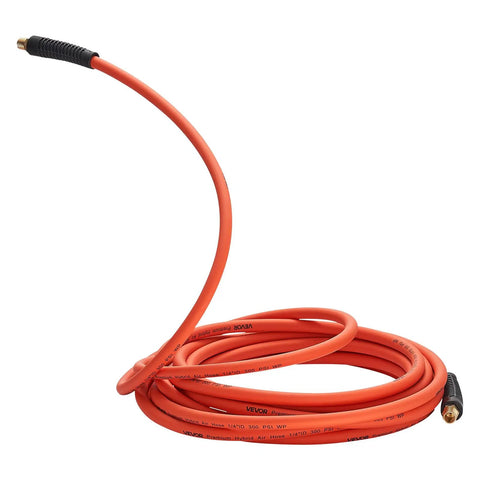Heavy Duty 1/2 Inch by 250 Foot Air Hose, 300 PSI, Hybrid PVC Rubber Construction, Kink Resistant and All Weather Flex, Coiled
