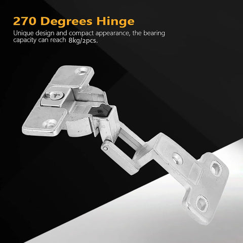 Top Shelf 270 Degree Folding Cabinet Hinges Cast From Rugged Zinc Alloy With A Crisp Plated Finish optimized for snug corner pantries.